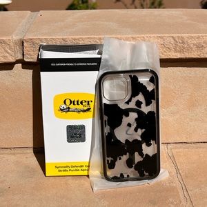 Otterbox Cow Print iPhone 14 or 13 cell phone case.